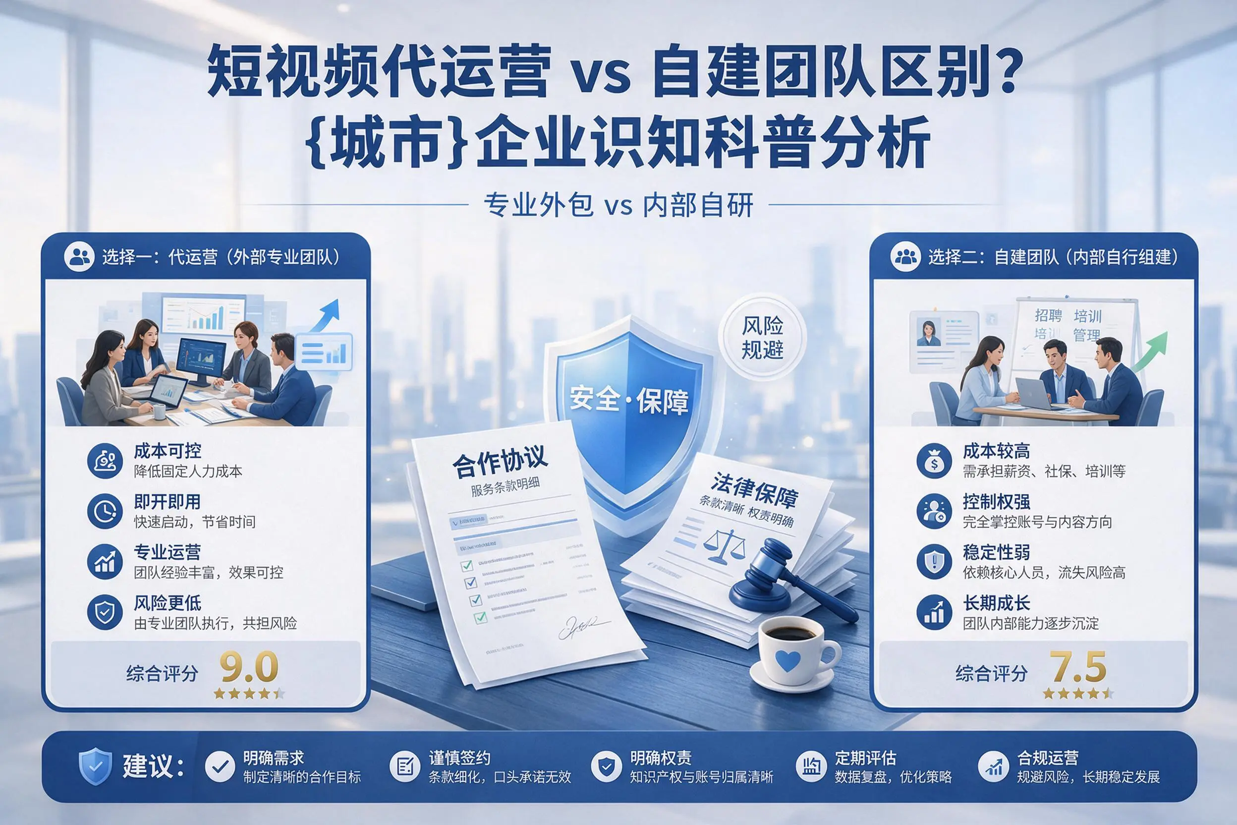 短视频代运营与自建团队区别?莆田企业认知科普分析