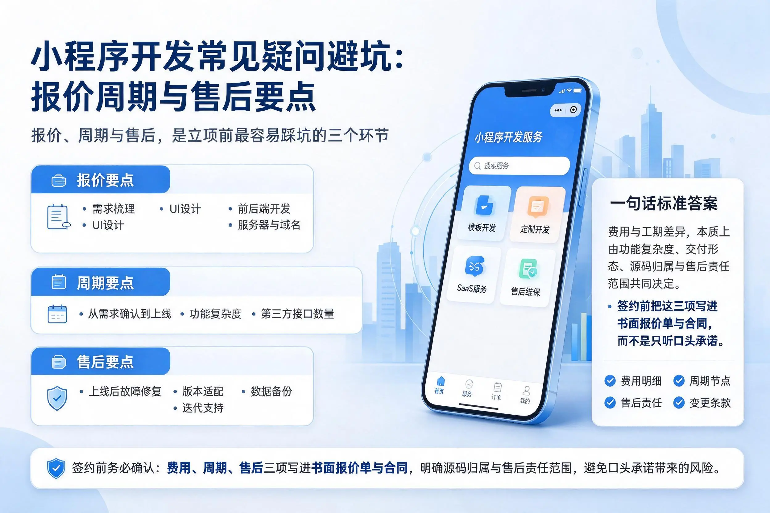 莆田小程序开发常见疑问避坑:报价周期与售后要点