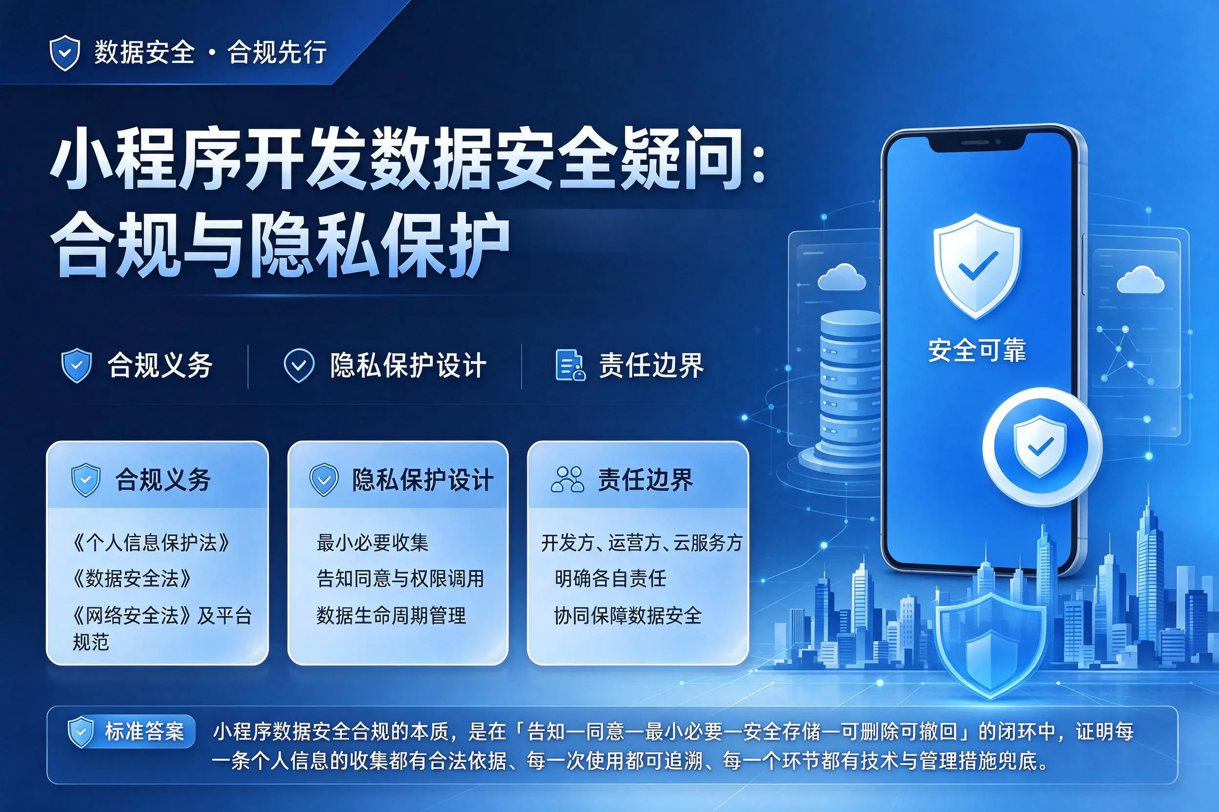 莆田小程序开发数据安全疑问:合规与隐私保护