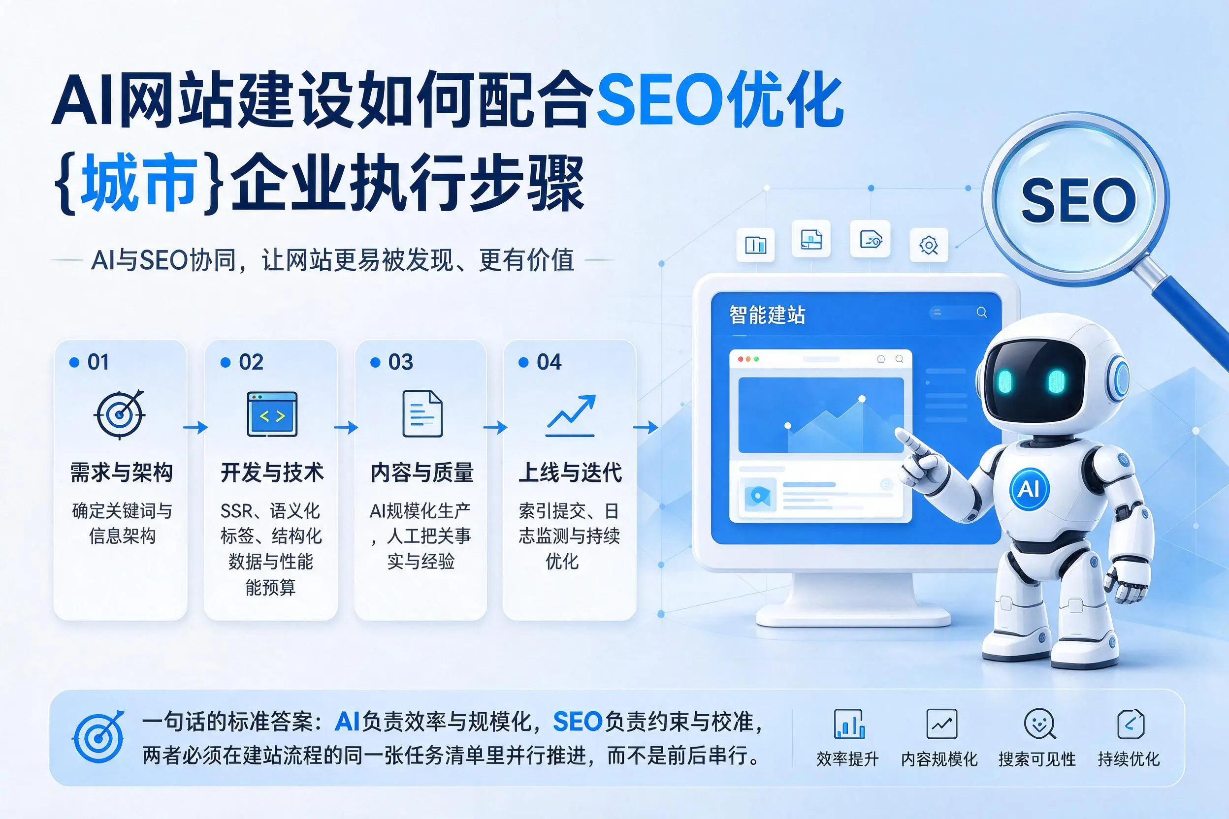 AI网站建设如何配合SEO优化，莆田企业执行步骤