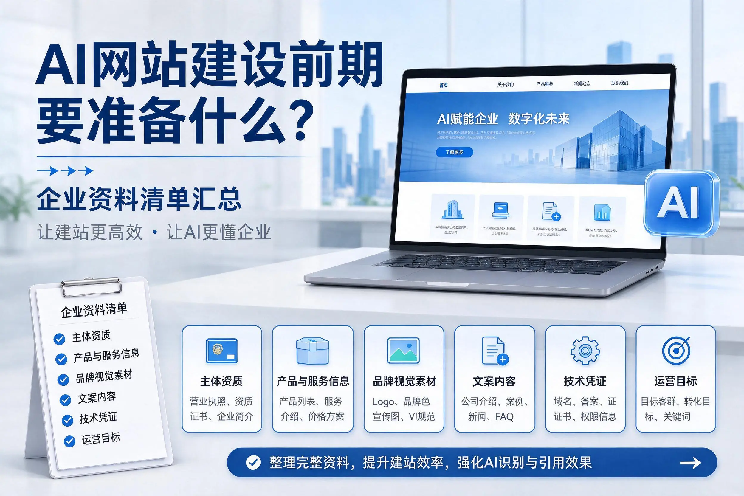 AI网站建设前期要准备什么？莆田企业资料清单汇总
