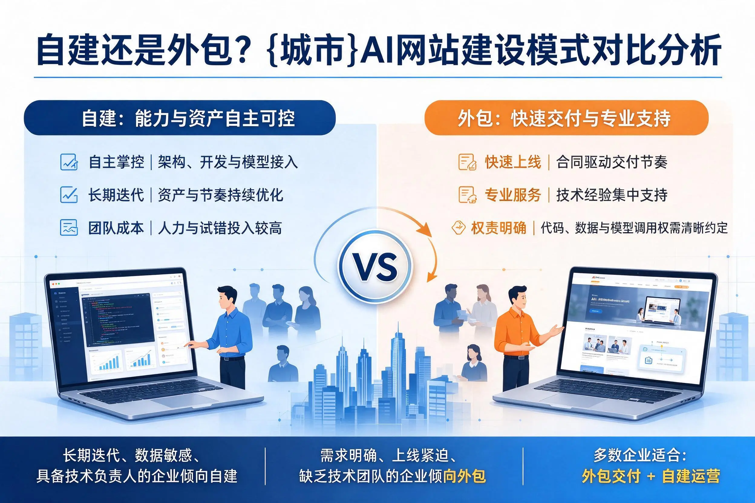 自建还是外包?莆田AI网站建设模式对比分析